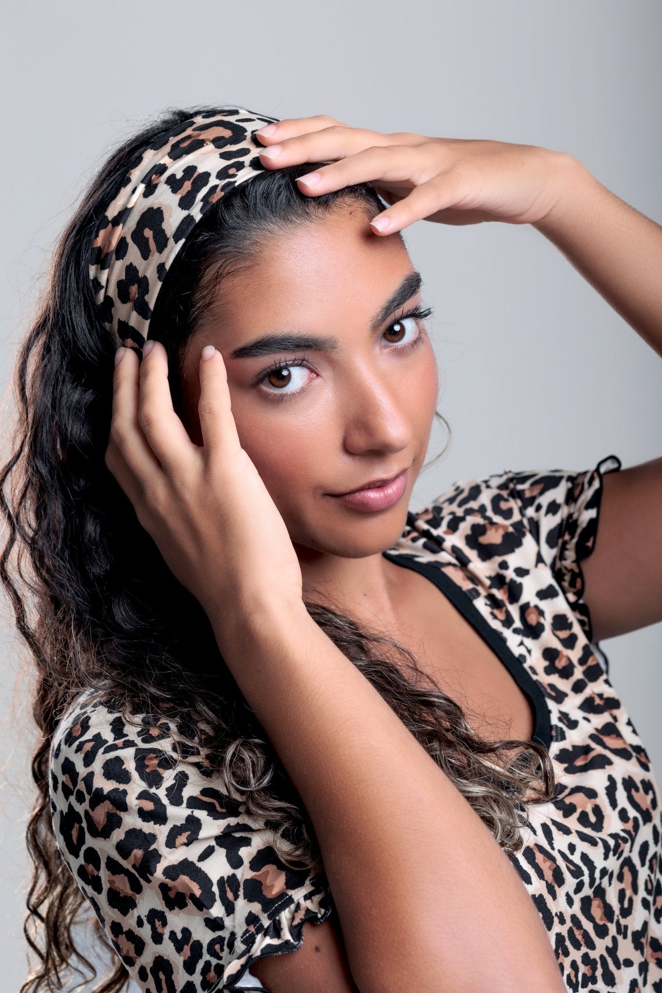 Women's Bamboo Shorts Pajama Set |Diva 2 Piece leopard with black Loungewear  - PJ Couture Collection