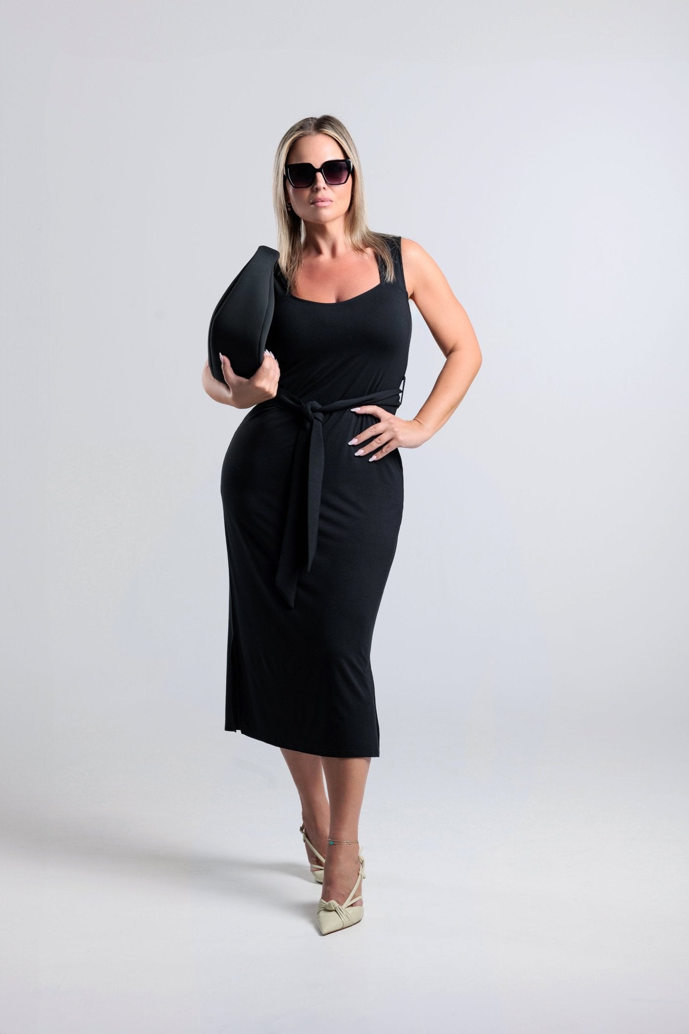 Premium bamboo midi dress -black - Vanta