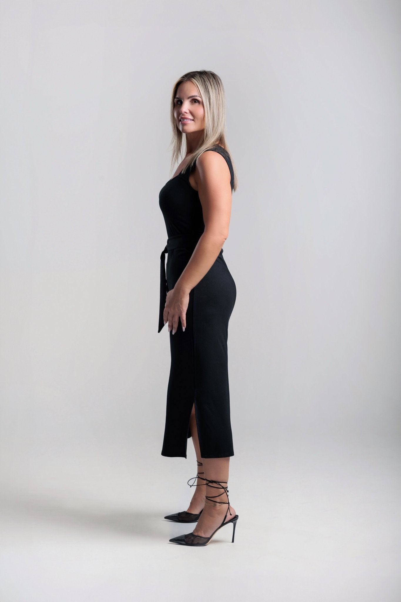 Premium bamboo midi dress -black - Vanta