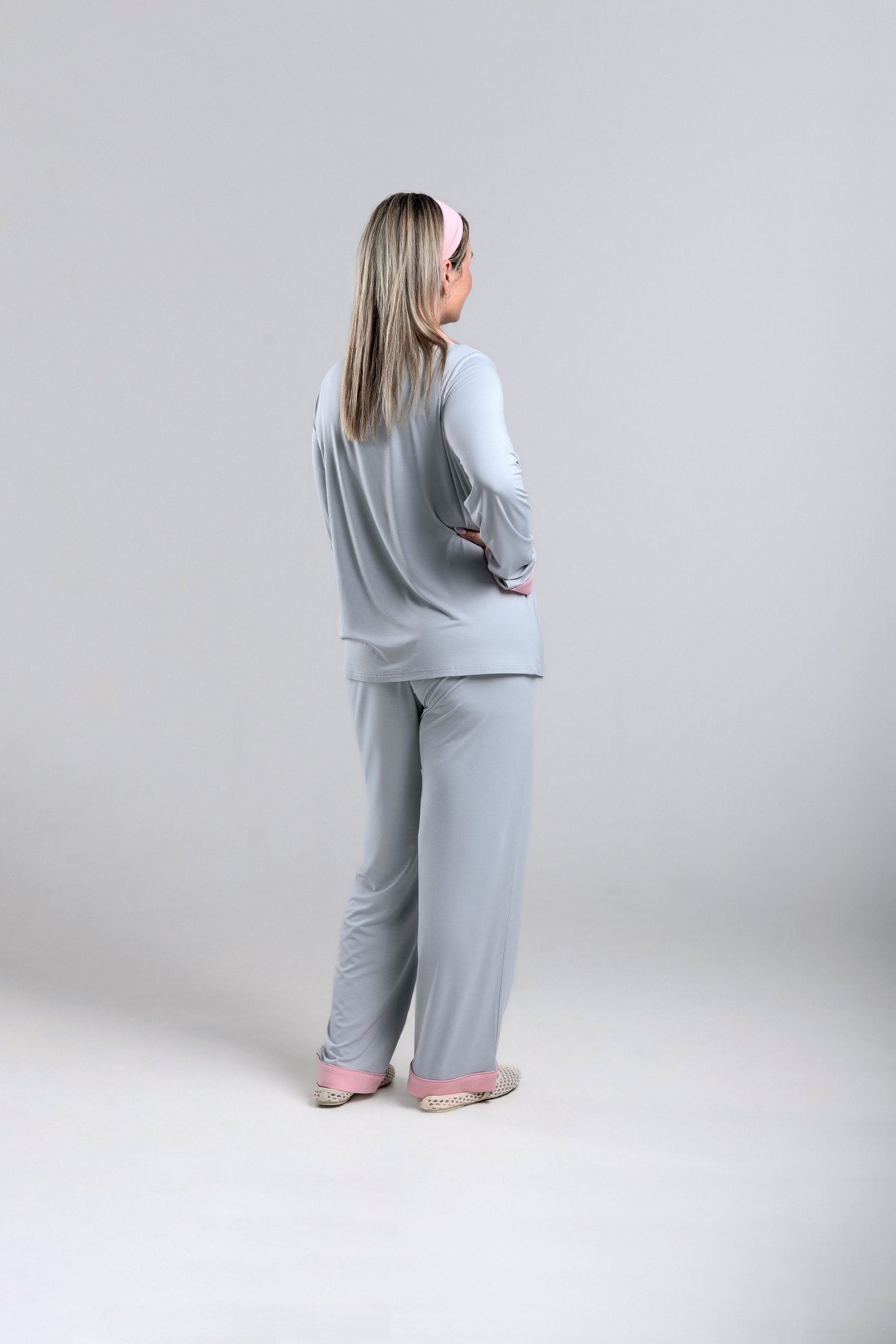 long sleeve button-down bamboo pajama Set for Women- Eloura -PJ Couture Collection