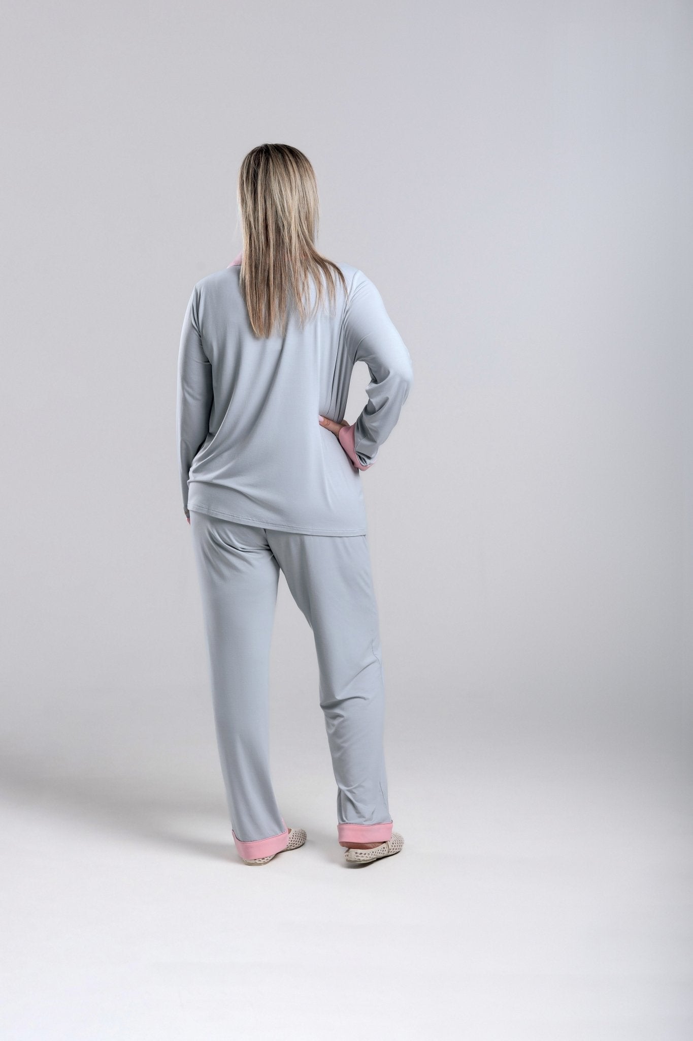 long sleeve button-down bamboo pajama Set for Women- Eloura -PJ Couture Collection