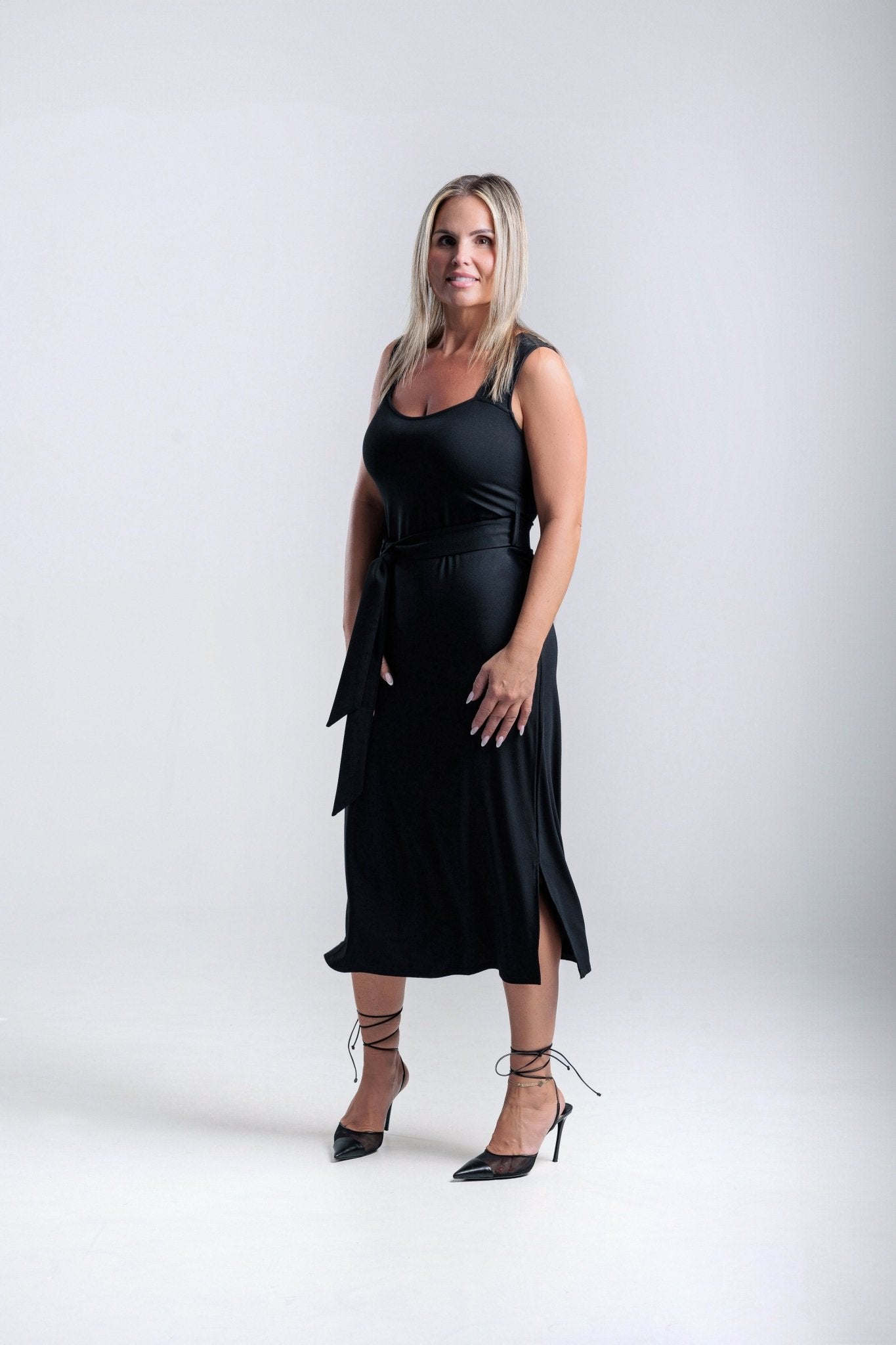 Premium bamboo midi dress -black - Vanta