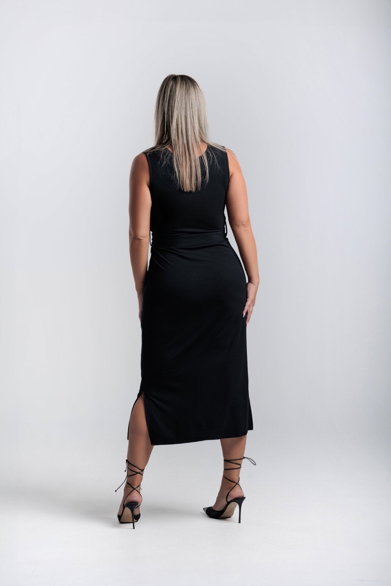 Premium bamboo midi dress -black - Vanta