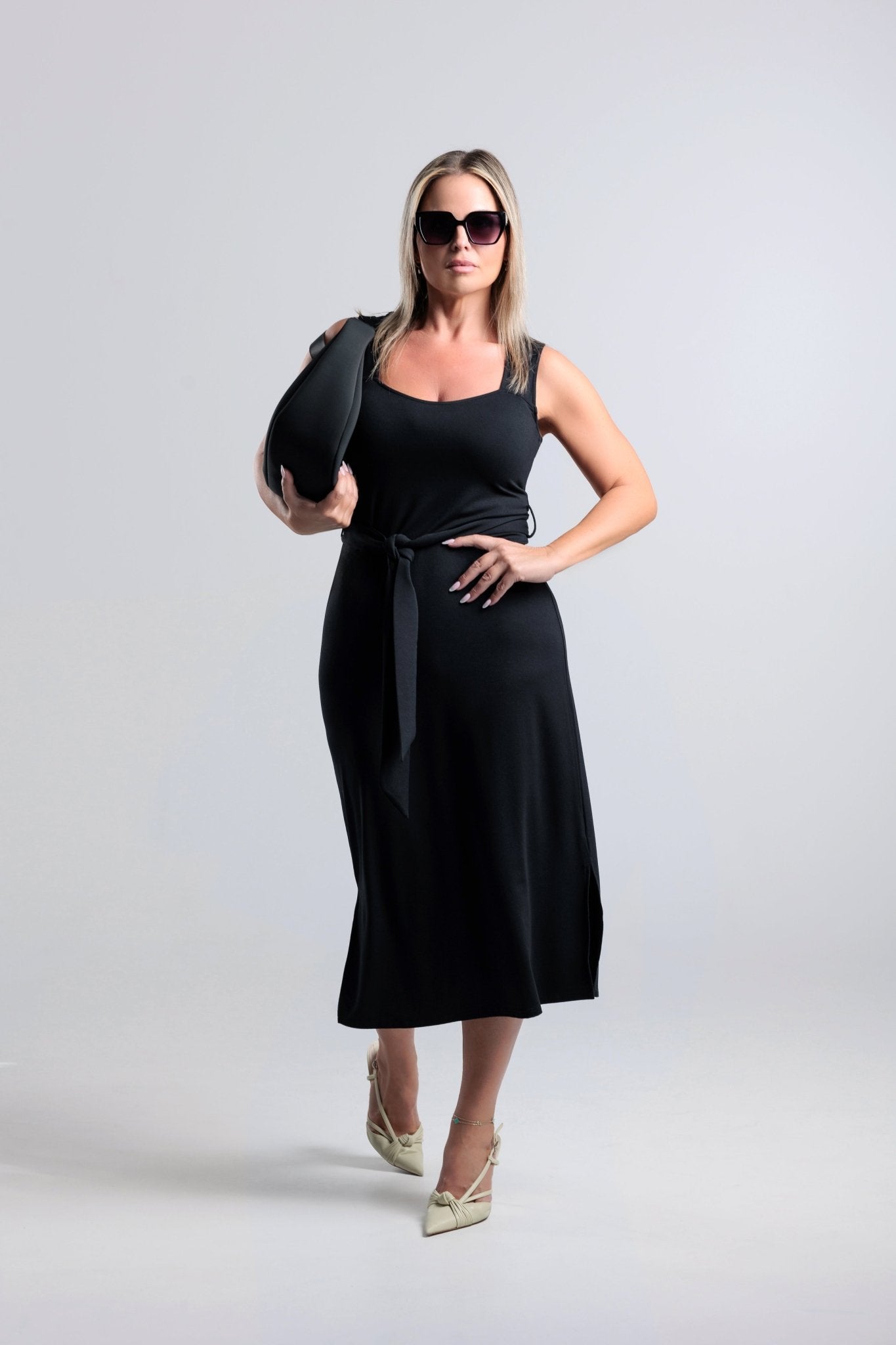 Premium bamboo midi dress -black - Vanta