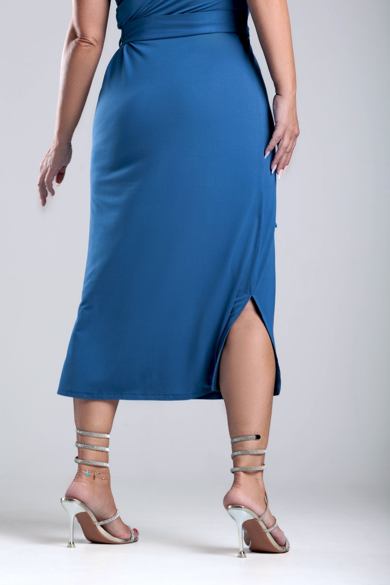 Premium bamboo midi dress - Royal blue -Rosa
